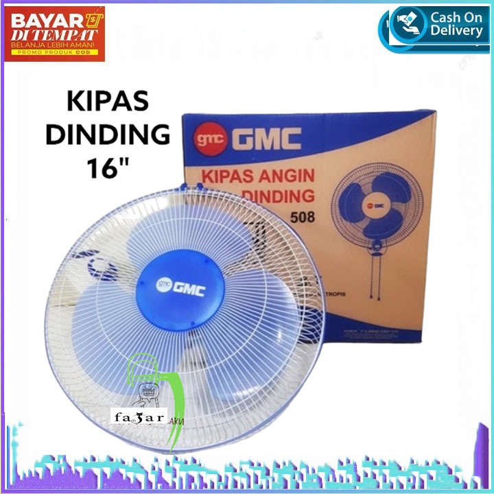 Kipas Angin Dinding GMC 508/509 16 inch Wall Fan SNI Gransi Resmi 3 kecepatan swing kanan kiri PROMO