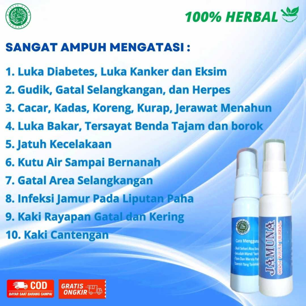 Jamuna Obat Spray Kulit Gatal Jamur Eksim Merah Gatal Kurap Kadas - OBAT SPRAY KULIT
