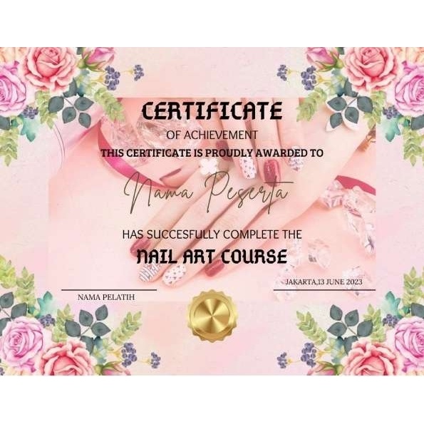 CERTIFICATE,SERTIFIKAT EYELASH,SULAM ALIS,FACIAL,NAIL ART,BB GLOW,TATTO