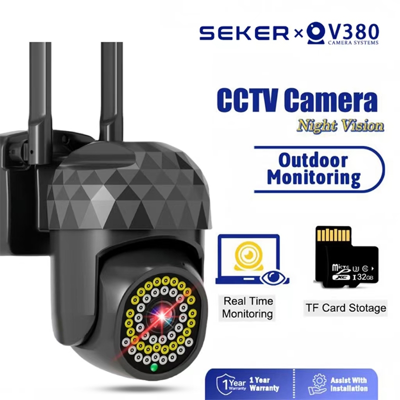 SEKER Outdoor Cctv V380 Pro Outdoor Full View Monitoring Tanpa Kabel Night Vision Waterproof  CCTV S