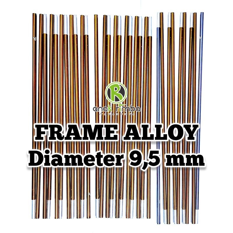FRAME ALLOY 9,5 MM PANJANG 56,4 CM WARNA COKLAT FRAME ALLOY TENDA DOME MOLUCCAS