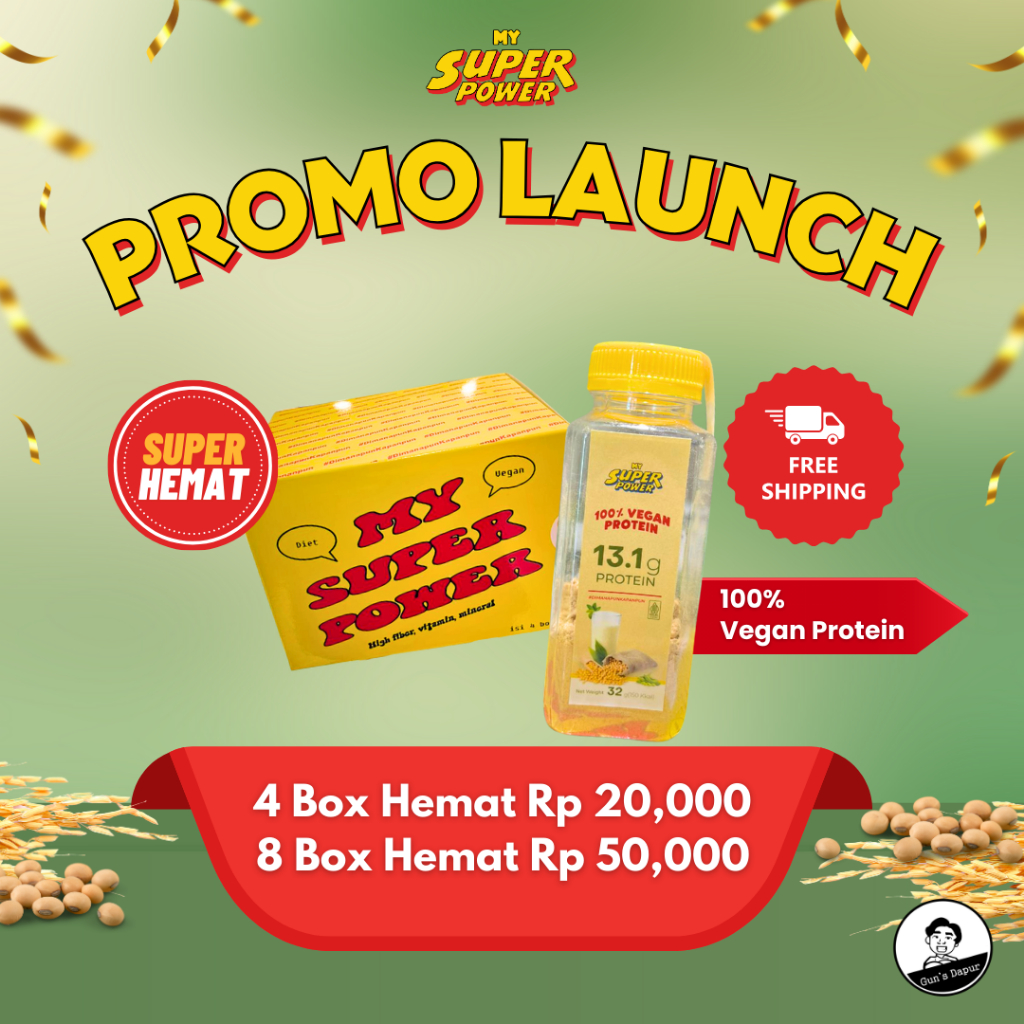 [My Super Power]100% Vegan Protein 13.1g, 100% HALAL, 1Box(Per 32g x Isi 4 Bottol) Minuman Korea, mi