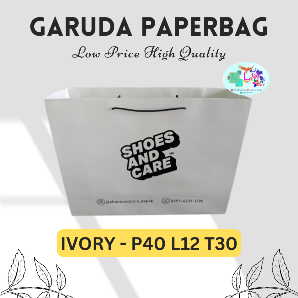 

Paper Bag Custom Ivory Size P40 L12 T30