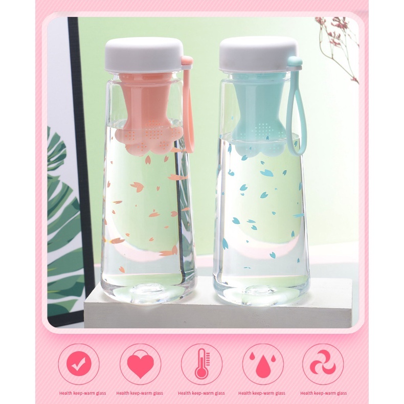 BOTOL MINUM PAW CAT 550ML CUTE CLAW TEA INFUSER MOTING KUCING UNIK