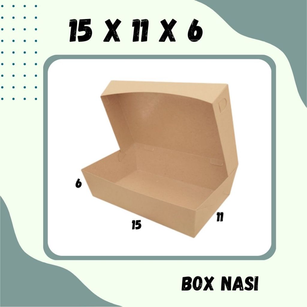Kardus Nasi 15x11x6 Box KFC Dus Kotak Kemasan Nasi Ayam Geprek Ayam Goreng Take Away Burger Lalapan