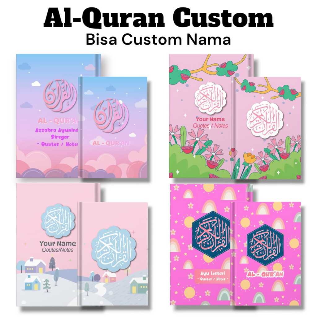 AL QURAN Anak CUSTOM NAMA HARD COVER A5 A6 Variasi  - QURAN CUSTOM - QURAN ANAK