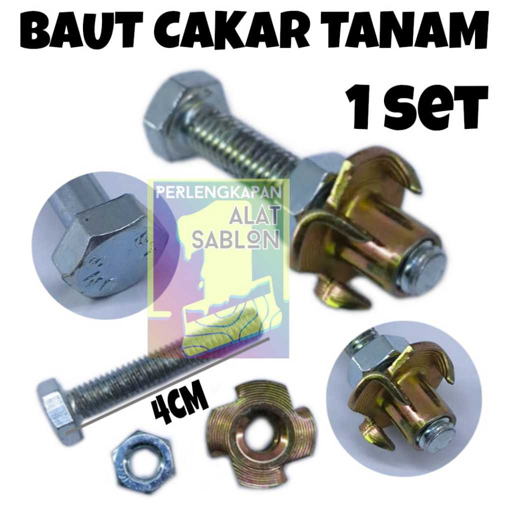 MUR BAUT TANAM CAKAR 1 SET SCREEN KAYU SABLON