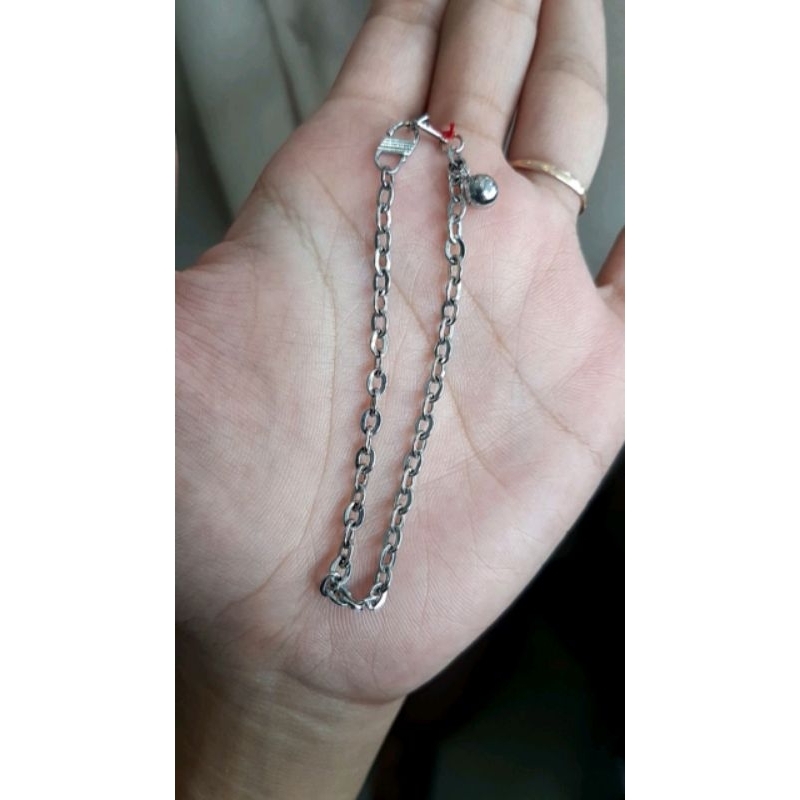 Gelang rantai nori emas putih emas asli kadar 375 8K