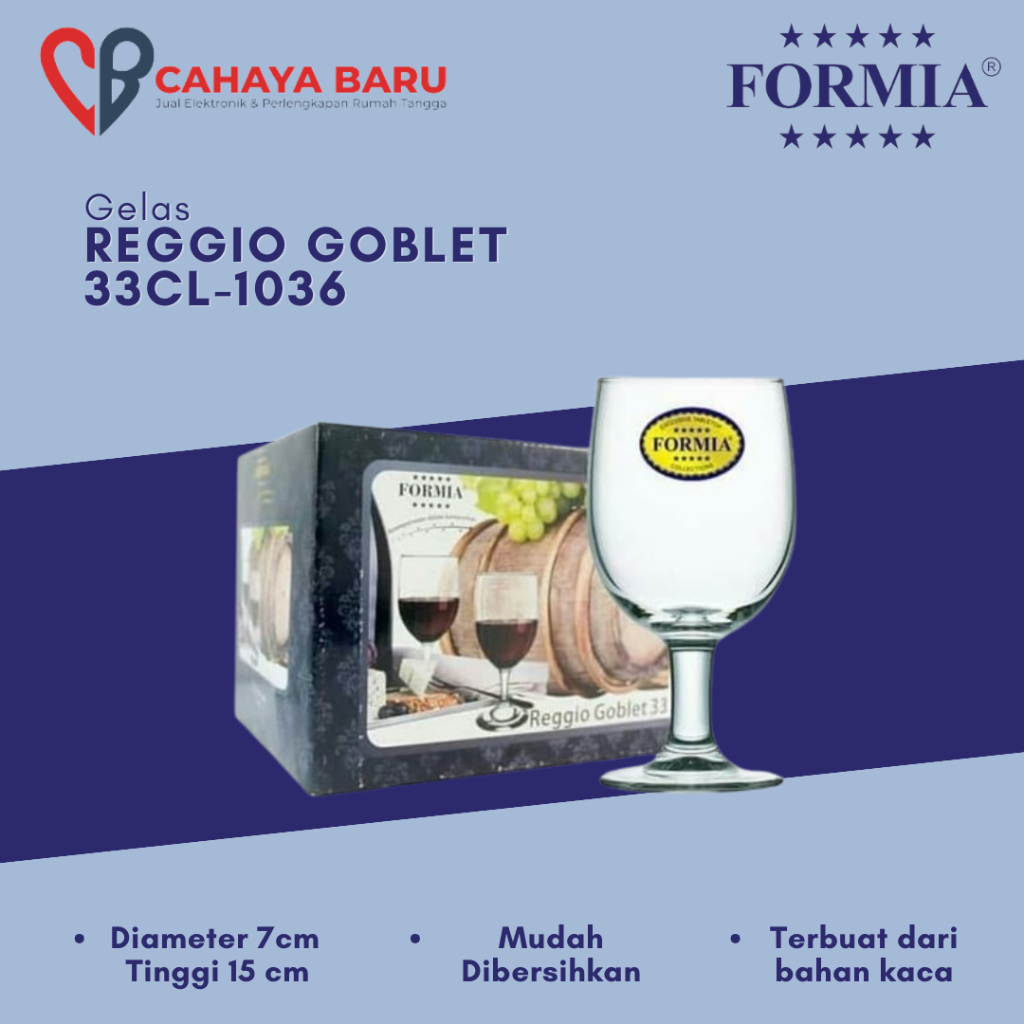 GELAS FORMIA REGGIO GOBLET 33CL-1036 (GOJEK/GRAB)