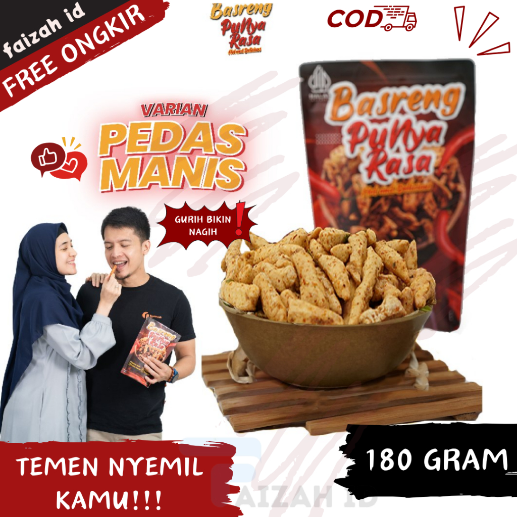 

Basreng Punya Rasa Pedes Manis 180g Bersertifikasi Legalitas Lengkap LP-POM Halal MUI