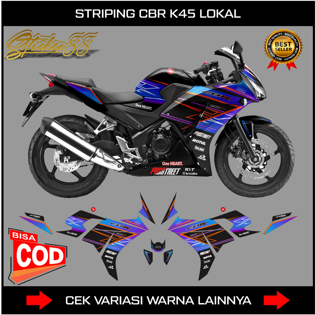 Decal Striping Cbr Cbu Thailand / Stiker Motor Honda Cbr Thailand k45 lokal