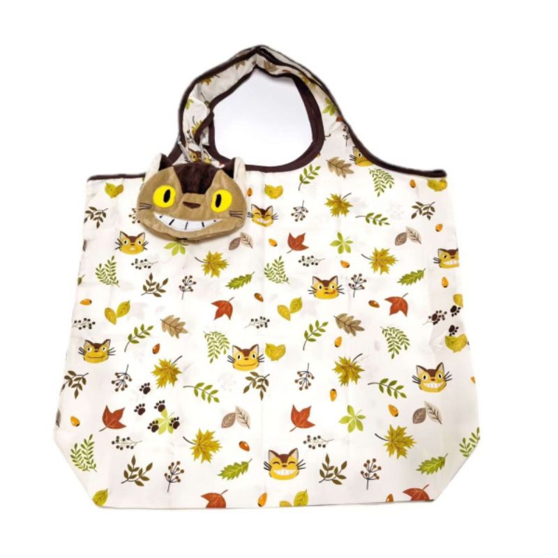 GHIBLI Studio Catbus Totoro Coklat Shopping Tote Bag Tas Belanja ORIGINAL