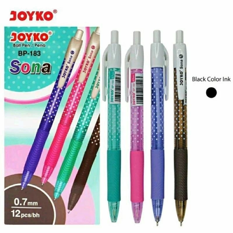 

Pulpen Joyko BP-183 Sona 0,7mm (isi 12 pcs)