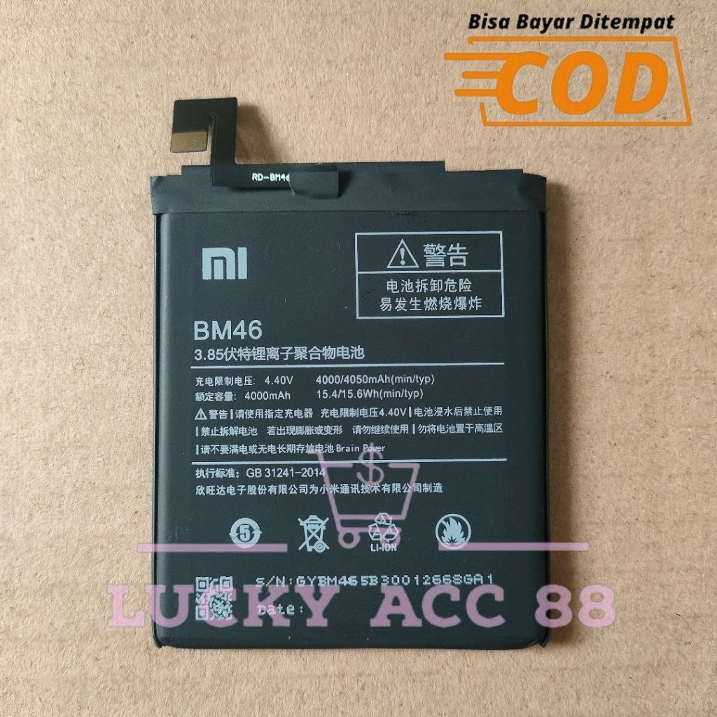 Baterai Batrei Batre Xiaomi Redmi Note 3 / Note 3 Pro BM46 Batrai Battery Tanam Xiomi Not 3