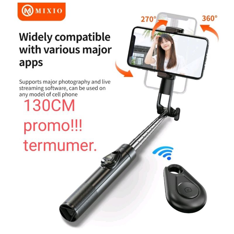 MIXIO A13 130CM Tongsis Bluetooth Selfie Stick Tripod Mini