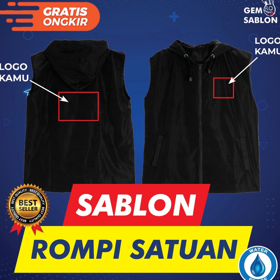 Model Terbaru  Custom Sablon Rompi Vest Jakarta Kota Kolaborasi JAKI JAKLINGKO JAKET PERUSAHAAN Hita