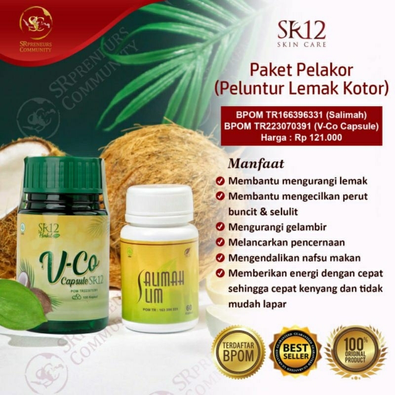 Paket Pelakor Peluntur Lemak Kotor Pelangsing Alami Herbal BPOM Halal