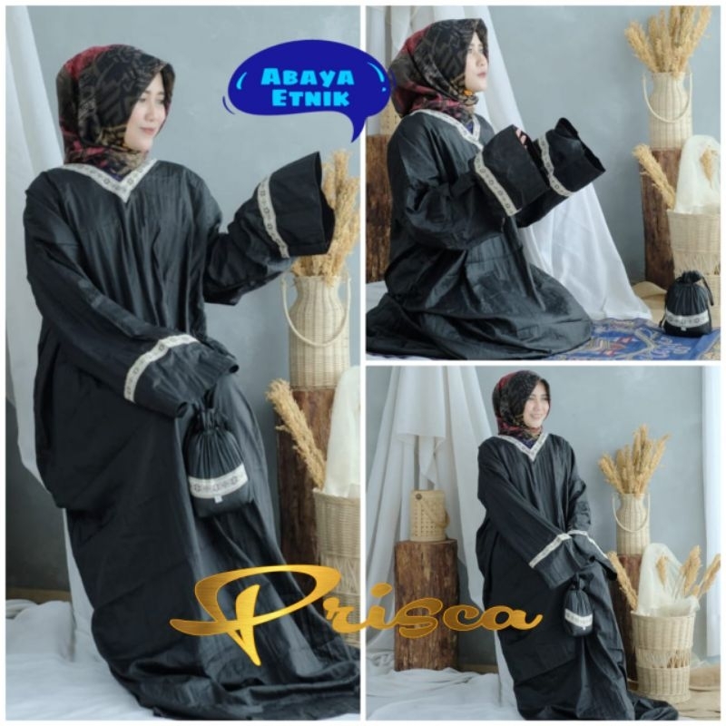 Abaya Traveling L mukena sholat Abaya gading mukena tanpa kepala Abaya traveling Abaya parasit etnik