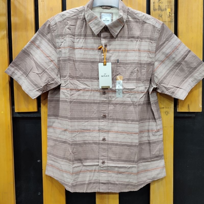 M.GEE ORIGINAL 004 Atasan Kemeja Pria Motif Lengan Pendek