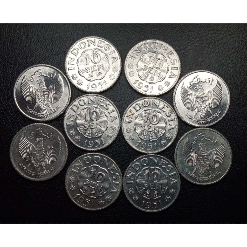 Koin Kuno Indonesia MAHAR NIKAH 10 Sen 1951-1957  LUSTRE GRESS KINCLONG