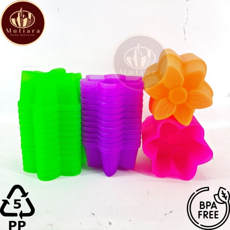 [ 1 Lusin ] Cetakan Agar Bunga Mawar Tulip Blimbing | Putu Ayu Kotak Bulat | Cetakan Kue Plastik Foo