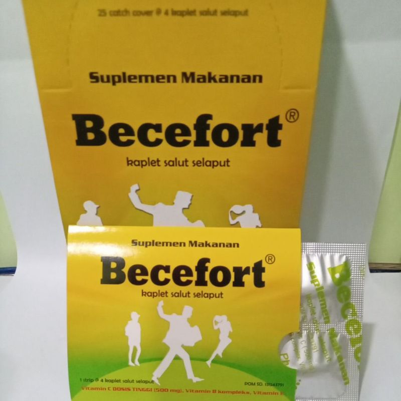 BECEFORT SUPLEMEN MAKANAN 1strp / 4 kap*...