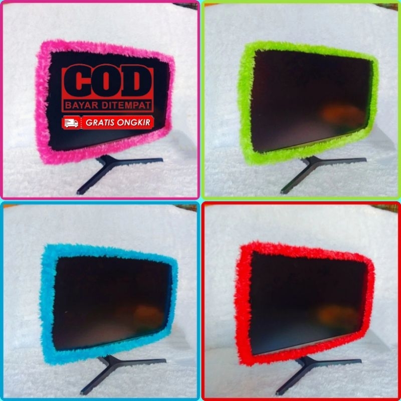 Bando TV LED LCD Komputer Polos UK 17 - 32inch Dan 40 - 43inch Cover TV Sarung TV Bulu Rasfur