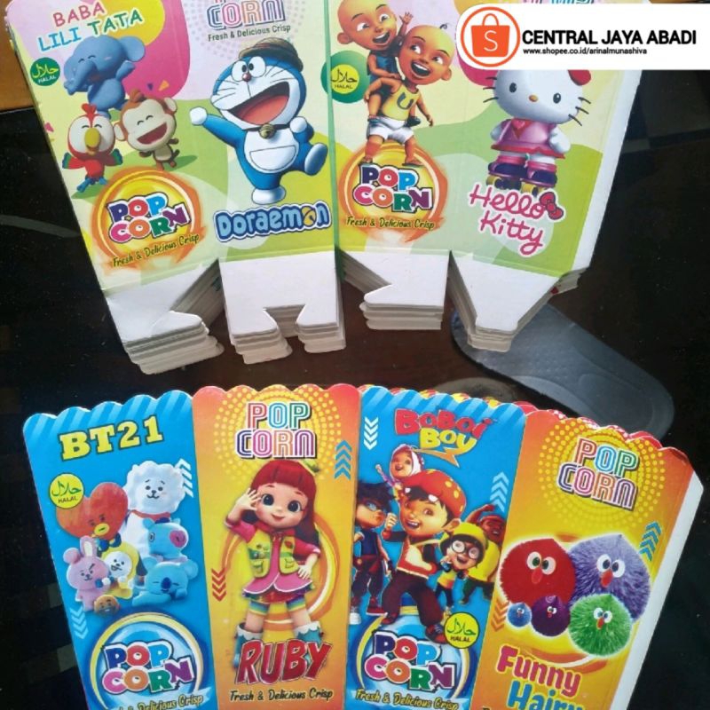 

200 LEMBAR KERTAS POPCORN 9 × 5 KUALITAS TERBAIK | DUS POPCORN BERKUALITAS | KOTAK POPCORN DESAIN SERI LAMA