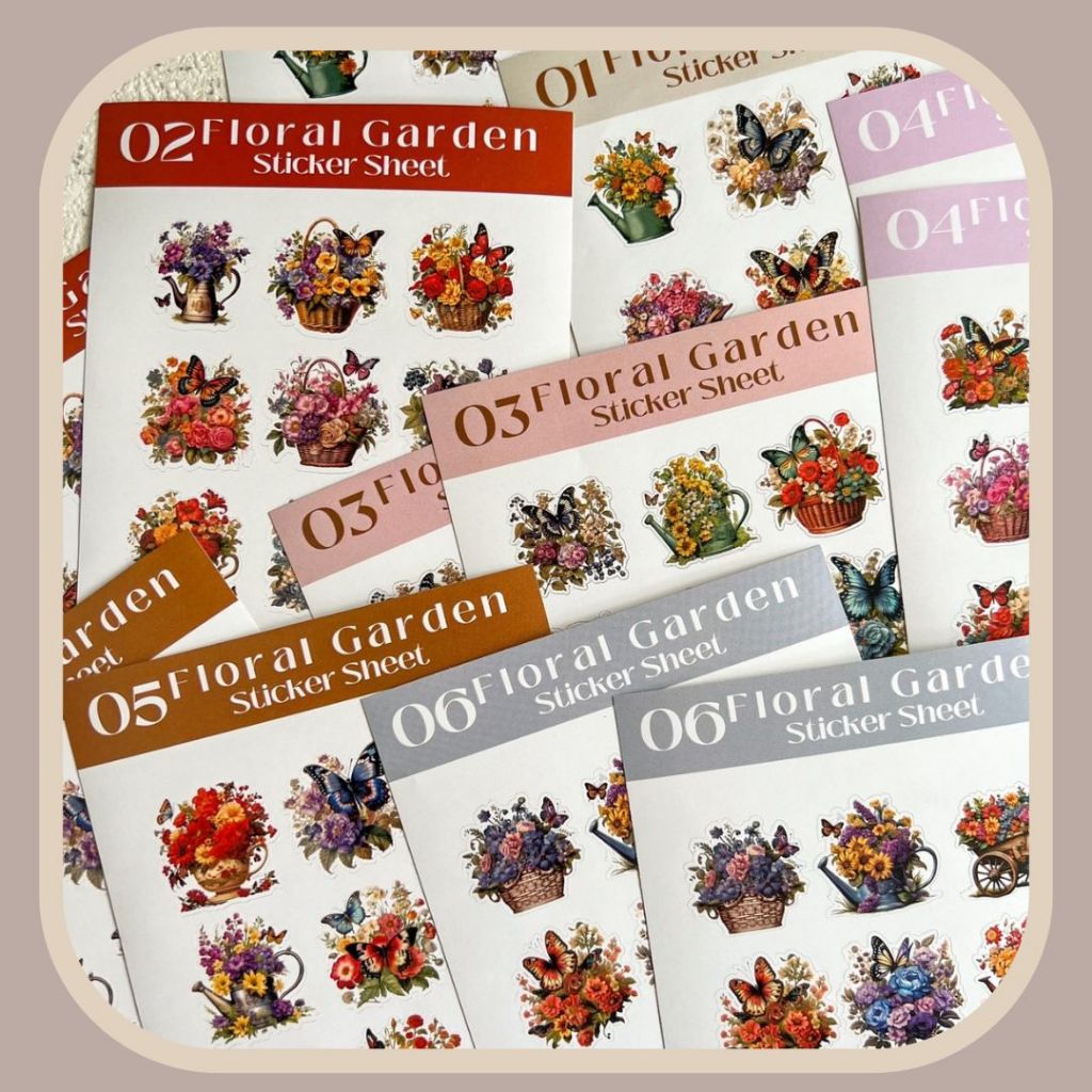 

bloomingyourdays stiker bunga floral sticker sheet aesthetic deco journal scrapbook dekorasi buku catatan