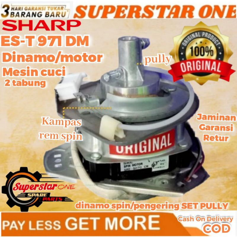 Dinamo spin/pengering set pully mesin cuci sharp ES-T971DM/ES-T 971DM/ES-T971 DM/ES-T 971 DM/EST971D