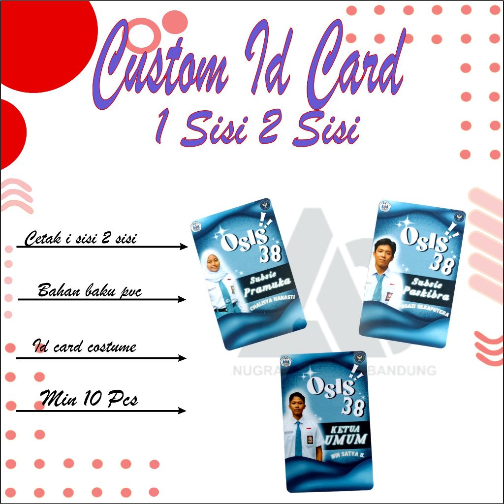 

Cetak Id card std kartu ATM laminasi ketebalan 0,9 mm glosy atau doff press oven anty kelupas