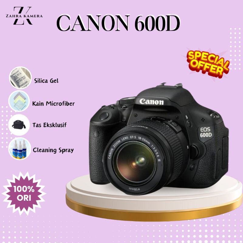 Canon 600D Body Only Kit Second Kamera DSLR Bekas Siap Pakai Banyak Bonus dan Bergaransi