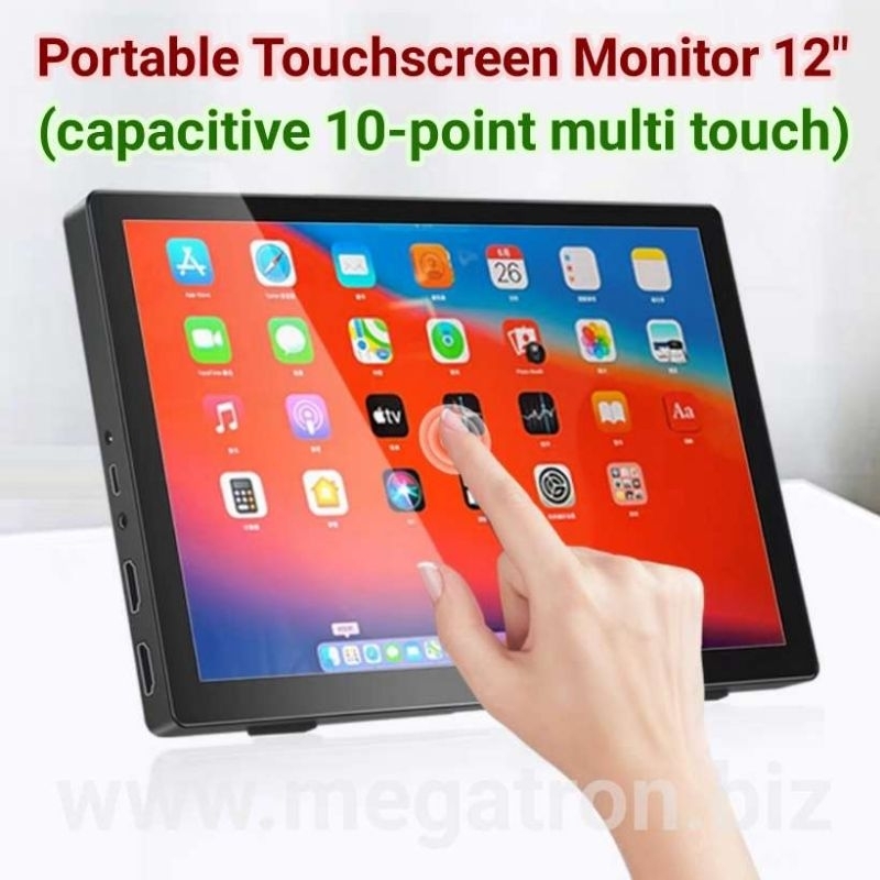 Portable LED Touchscreen Monitor 12 inch (input: HDMI) - support Multi touch