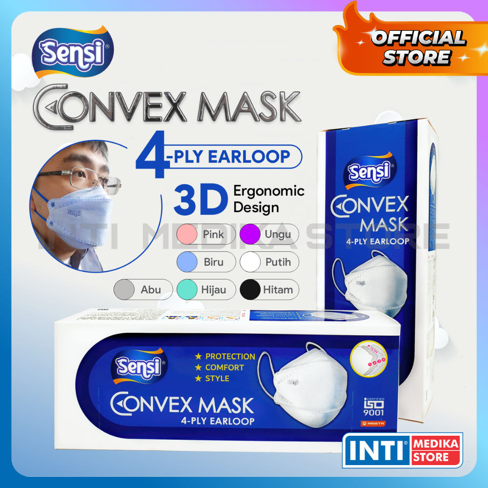 SENSI - Convex Mask 4 Ply | Masker Earloop 4 Ply | Masker Sensi