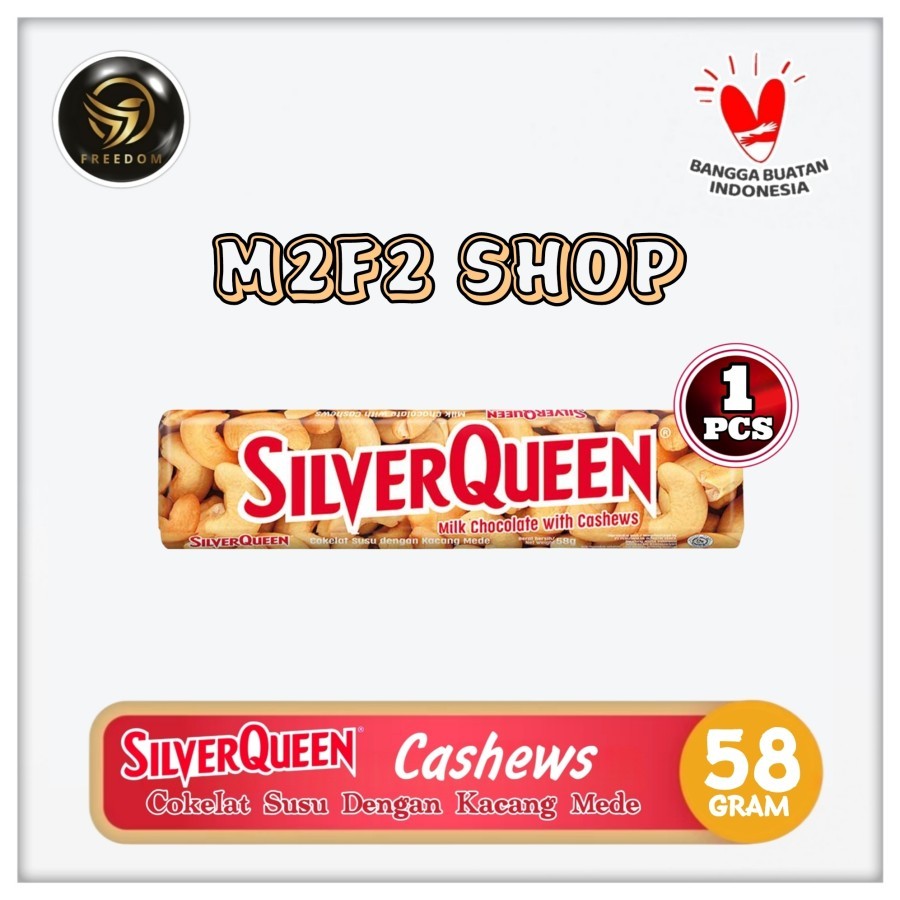 

SilverQueen Milk Chocolate Cashew Bar | Cokelat Susu Kacang Mede - 58 gr (Kemasan Satuan)