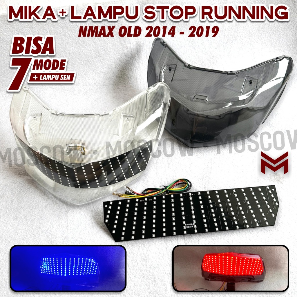 LAMPU STOP LED RUNNING 7 MODE + SEN SEIN NMAX OLD MIKA STOPLAMP LAMP SMOKE BENING YAMAHA N-NMAX OCIT