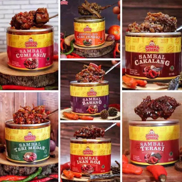 

KODE H24I SAMBAL CUMI ASIN SAMBEL ROA CAKALANG TERI JAMBAL BAWANG TERASI JENGKI JAWARA SELERA 135grm