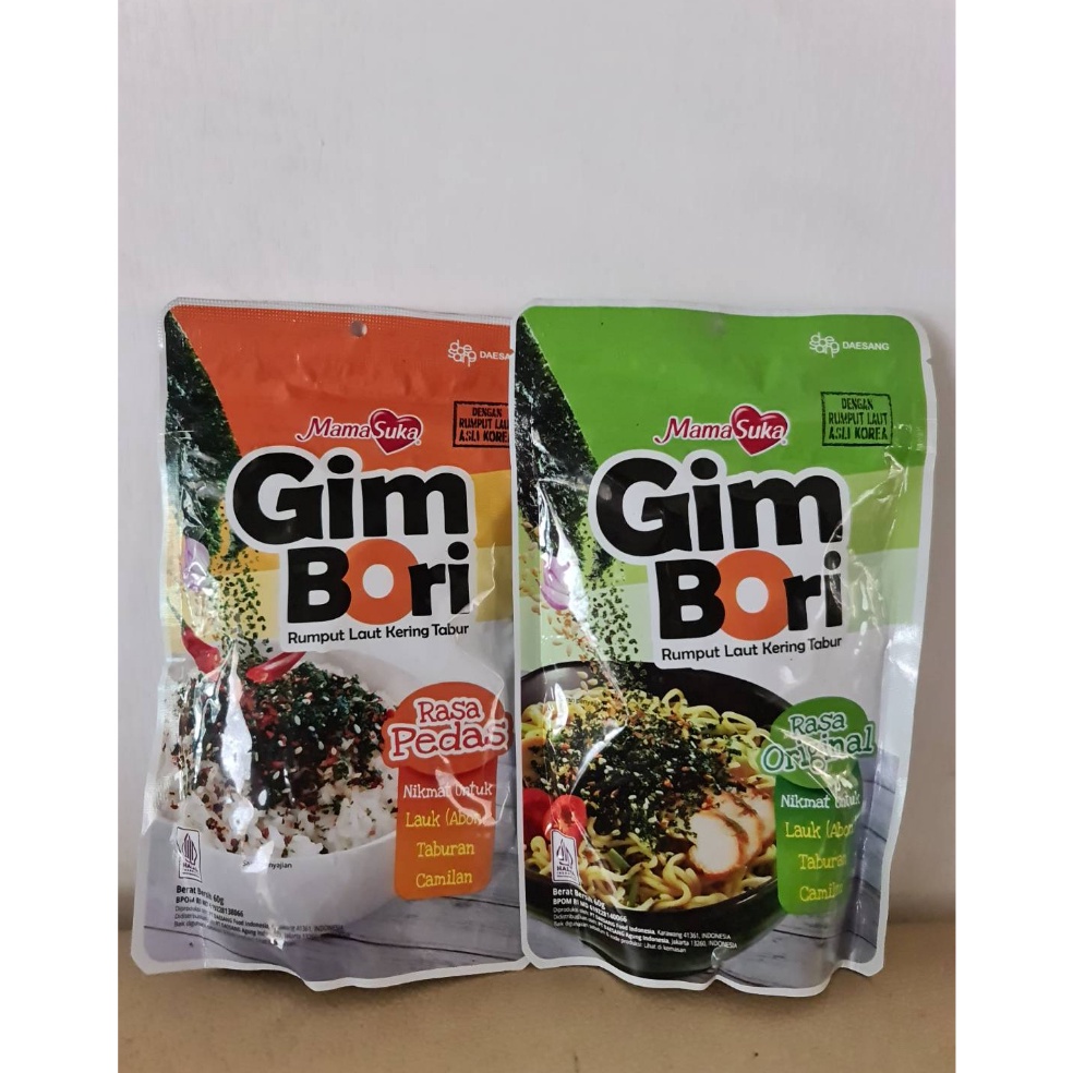 

KODE P92Y Bon Nori mamasuka rumput laut kering tabur Gim Bori rumput laut kering nori pouch 6 gram
