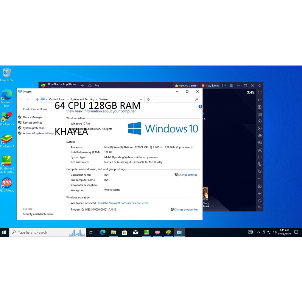 ART K14G RDP SupportEmulatorOBSBot WindowsLinux 64 CPU 128GB RAM Harian