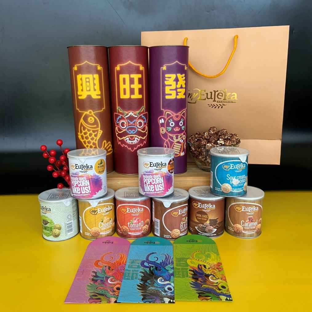 

KODE D1V EUREKA SNACK POPCORN PARSEL IMLEK CHINESE NEW YEAR GIFT CAN