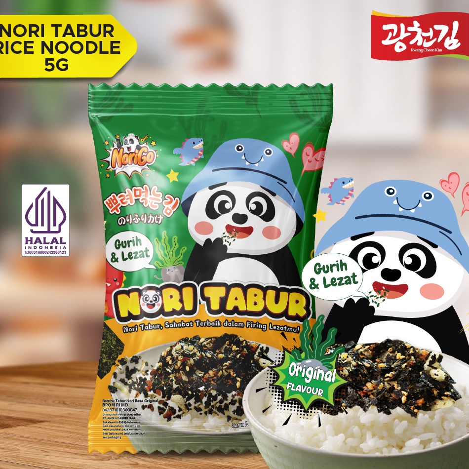 

KODE Y97A Nori Tabur Rice Noodle Rumput Laut Panggang 1 RENCENG ISI 12PCS 5g Halal