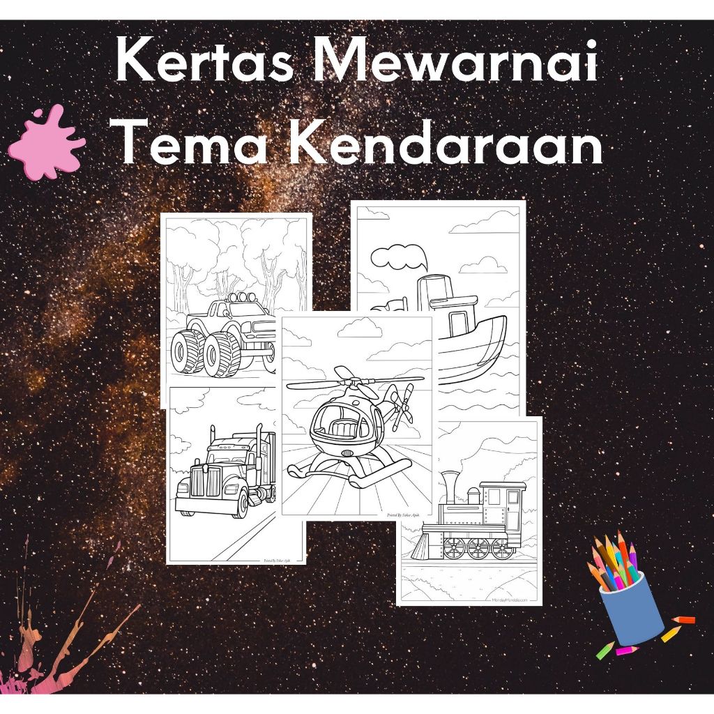 

Kertas Gambar Mewarnai Tema Kendaraan Bagian 2 Worksheet Coloring Paper