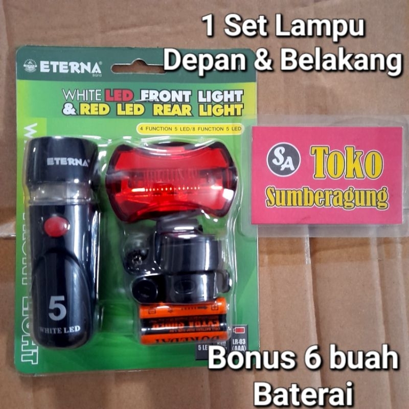 Lampu sepeda depan dan belakang lampu sepeda MTB Safety Light lampu sepeda LED Lampu sepeda Eterna S