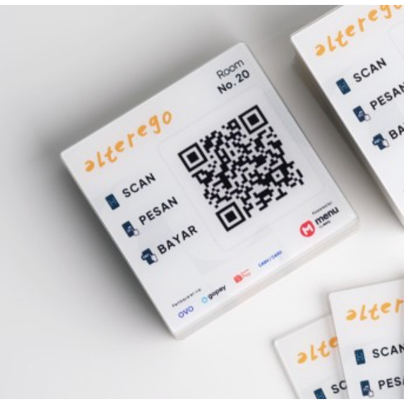 

Custom Nomor Meja Tempel Akrilik Print Label Tag Table Sign QR Scan