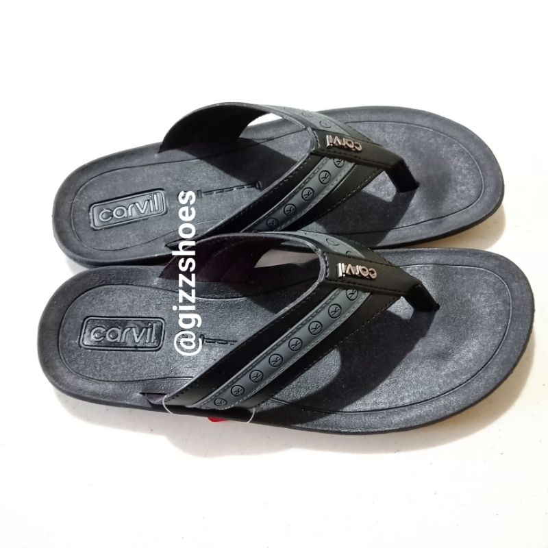 Sandal Kasual Hangout Jalan Gaya Keren Pria Cowok Laki-laki Carvil Jepit Armani 01 Teplek Coklat Bro