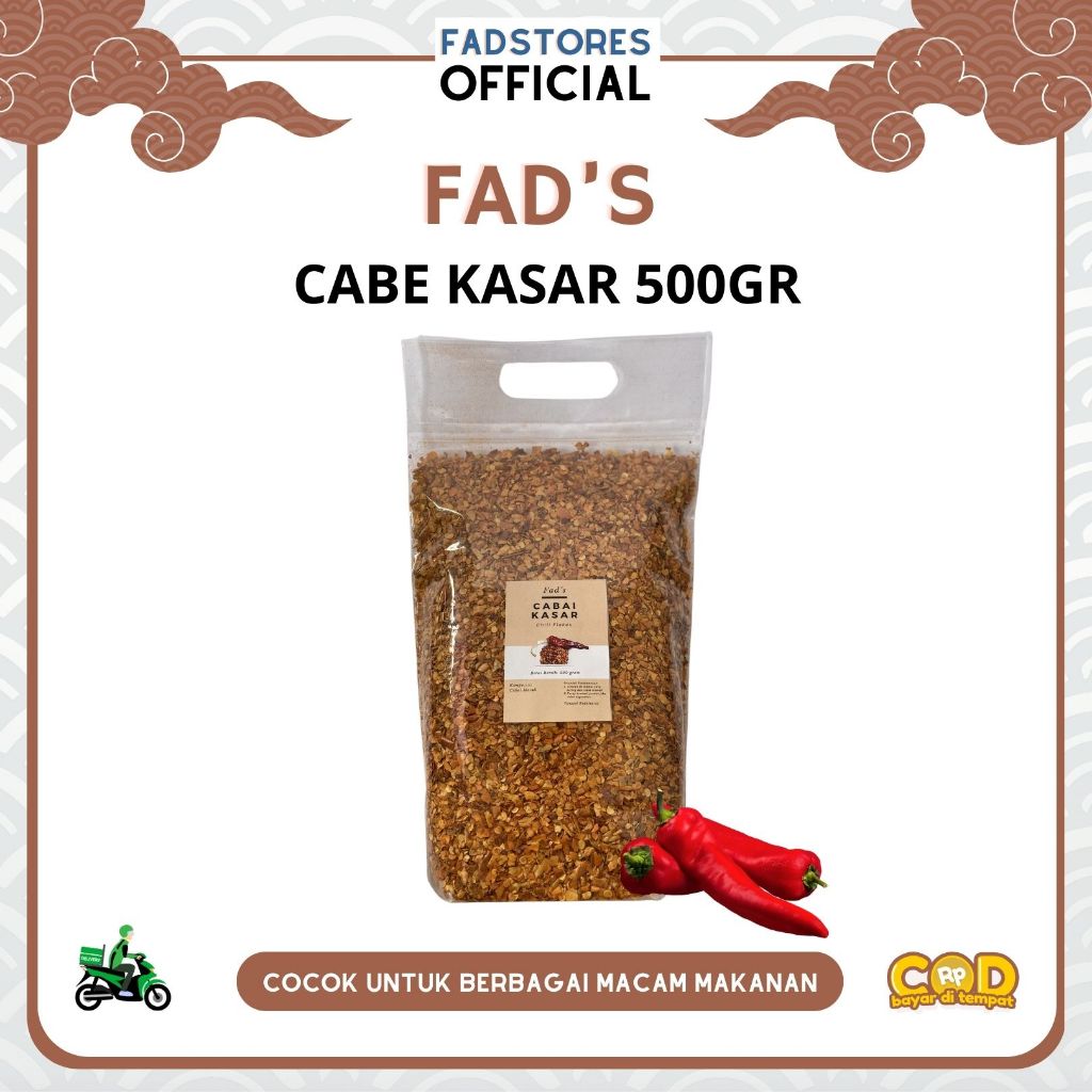 

Cabai kasar 500gr - Chili Flakes 500gram - Fad's Rempah Bubuk - Rempah JSR
