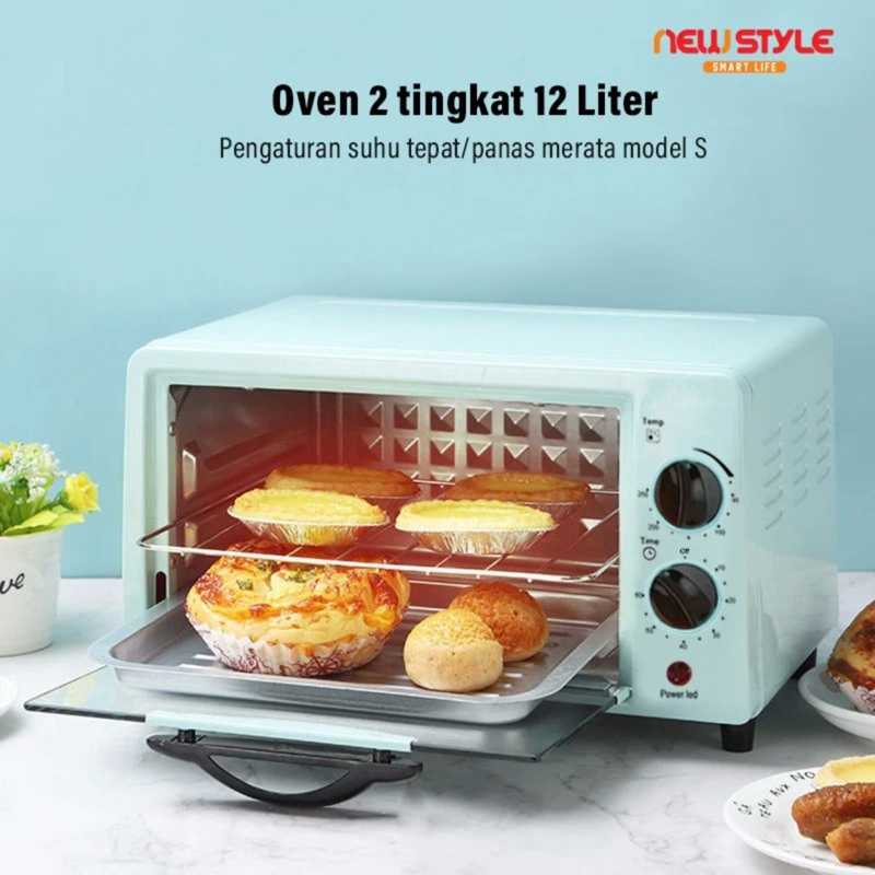 Newstyle Oven Listrik Y06 Panggang Daging / Kue Bolu / bbq Kompor Listrik 12L