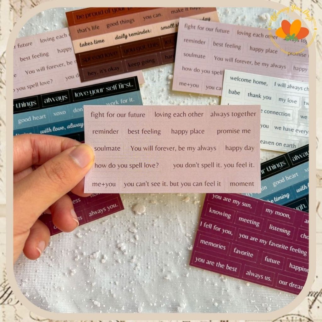 Sticker Words Mini stiker kata-kata tulisan aesthetic quote deco