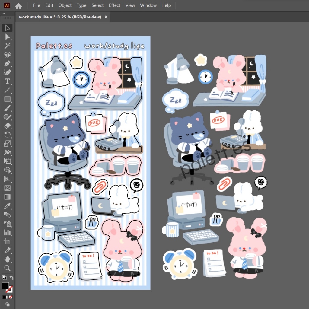 

Palett.es - Work / Study Life Sticker Sheet