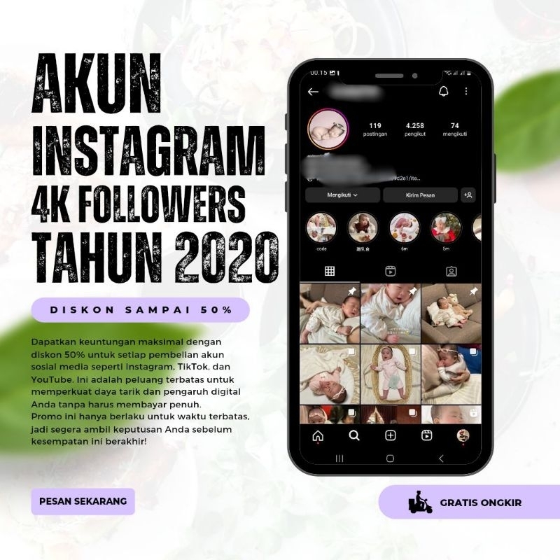 AKUN INSTAGRAM 4.000 Followers Tahun 2020
